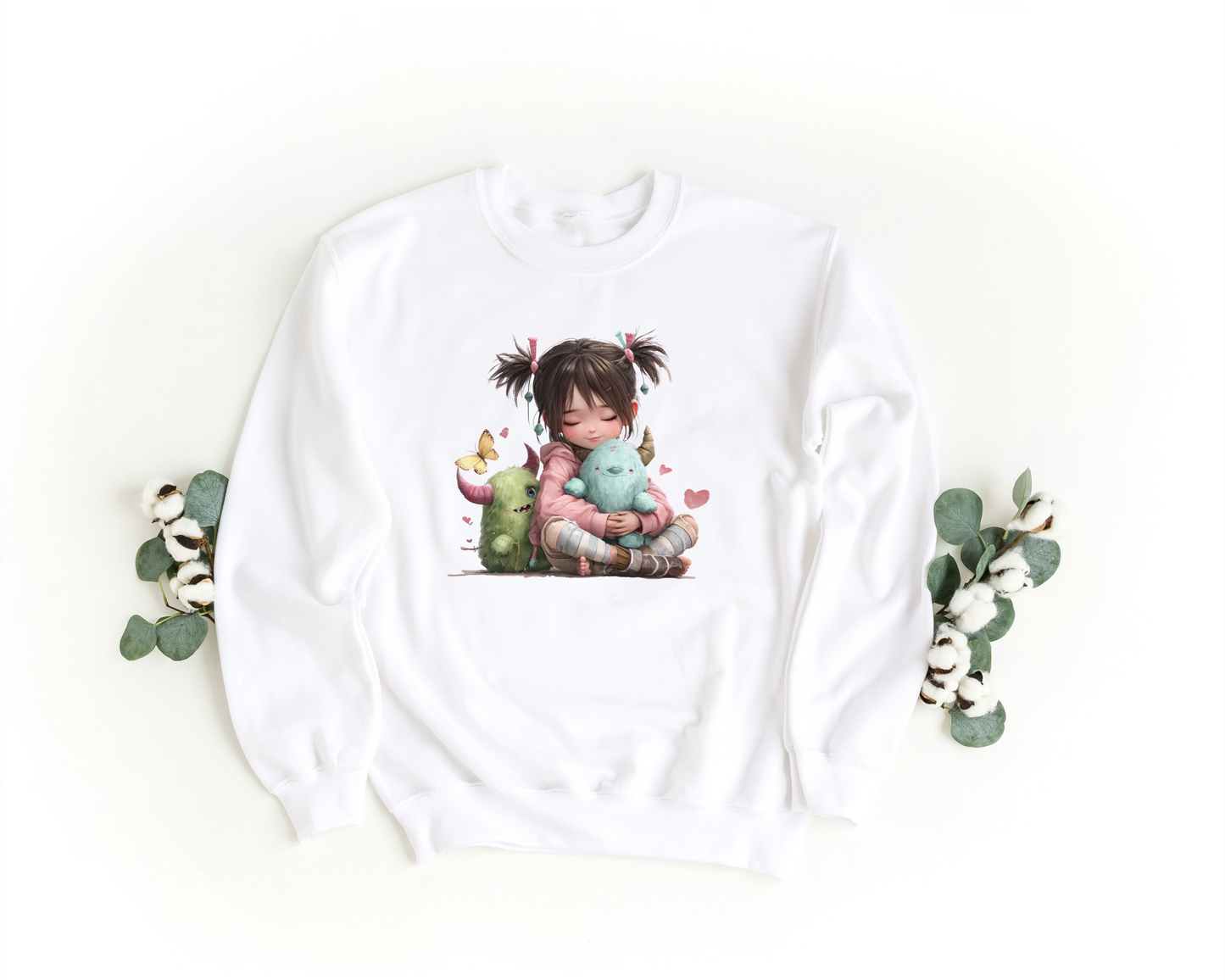 Girl with plushy DTF transfer