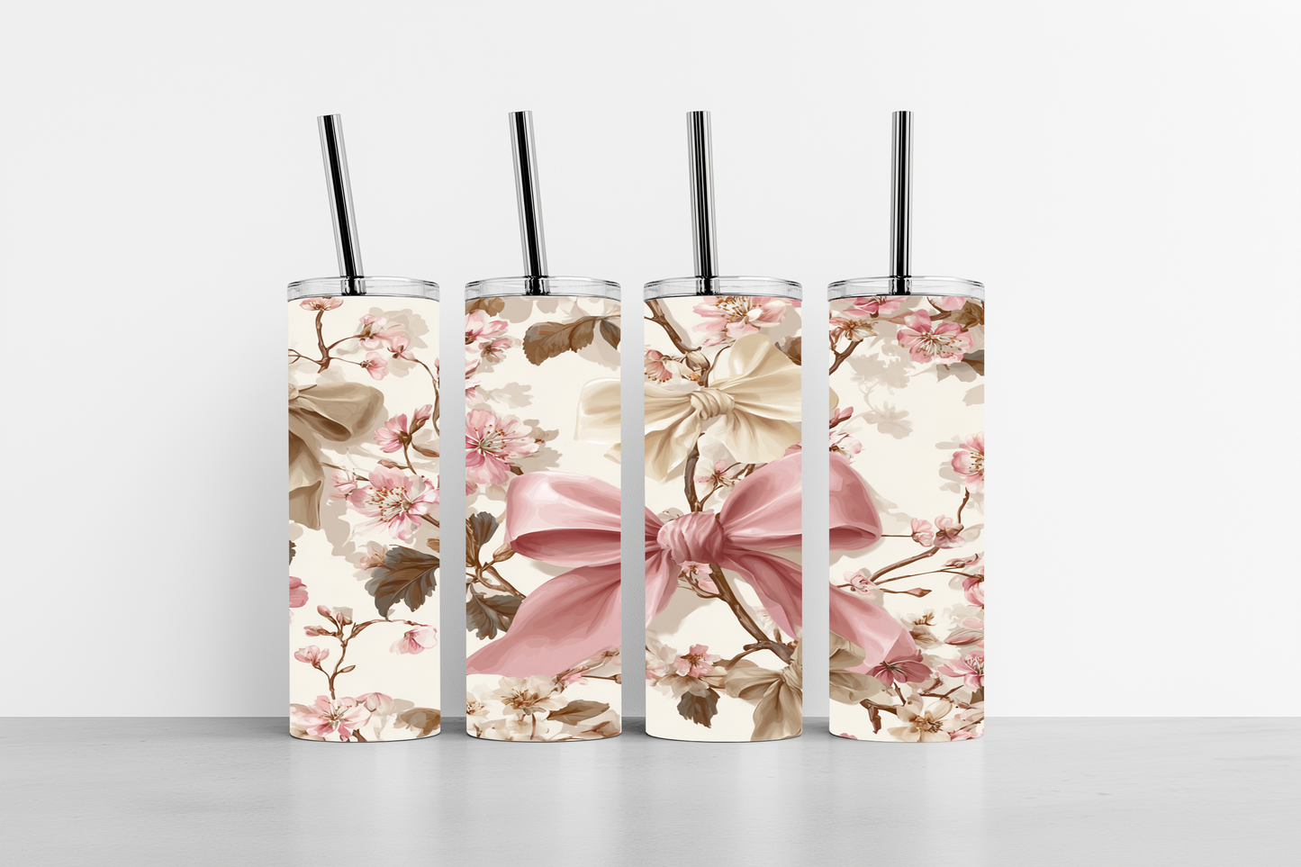 Blossom and Bows 20oz skinny tumbler