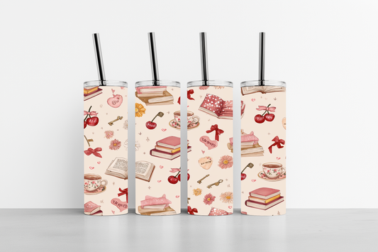 Book Lover's Pattern 20oz skinny tumbler