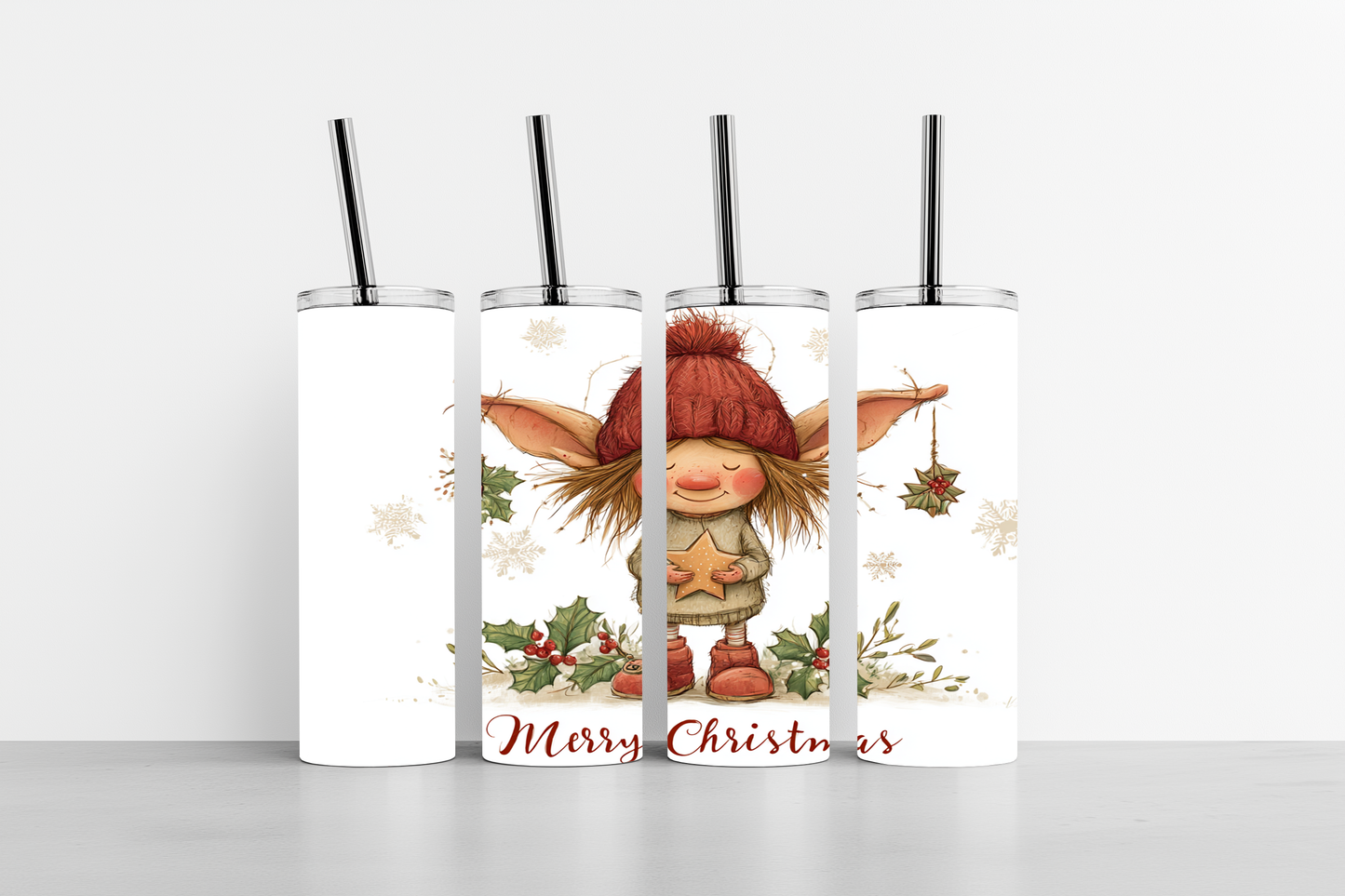 Cozy Christmas Sprite 20oz skinny tumbler