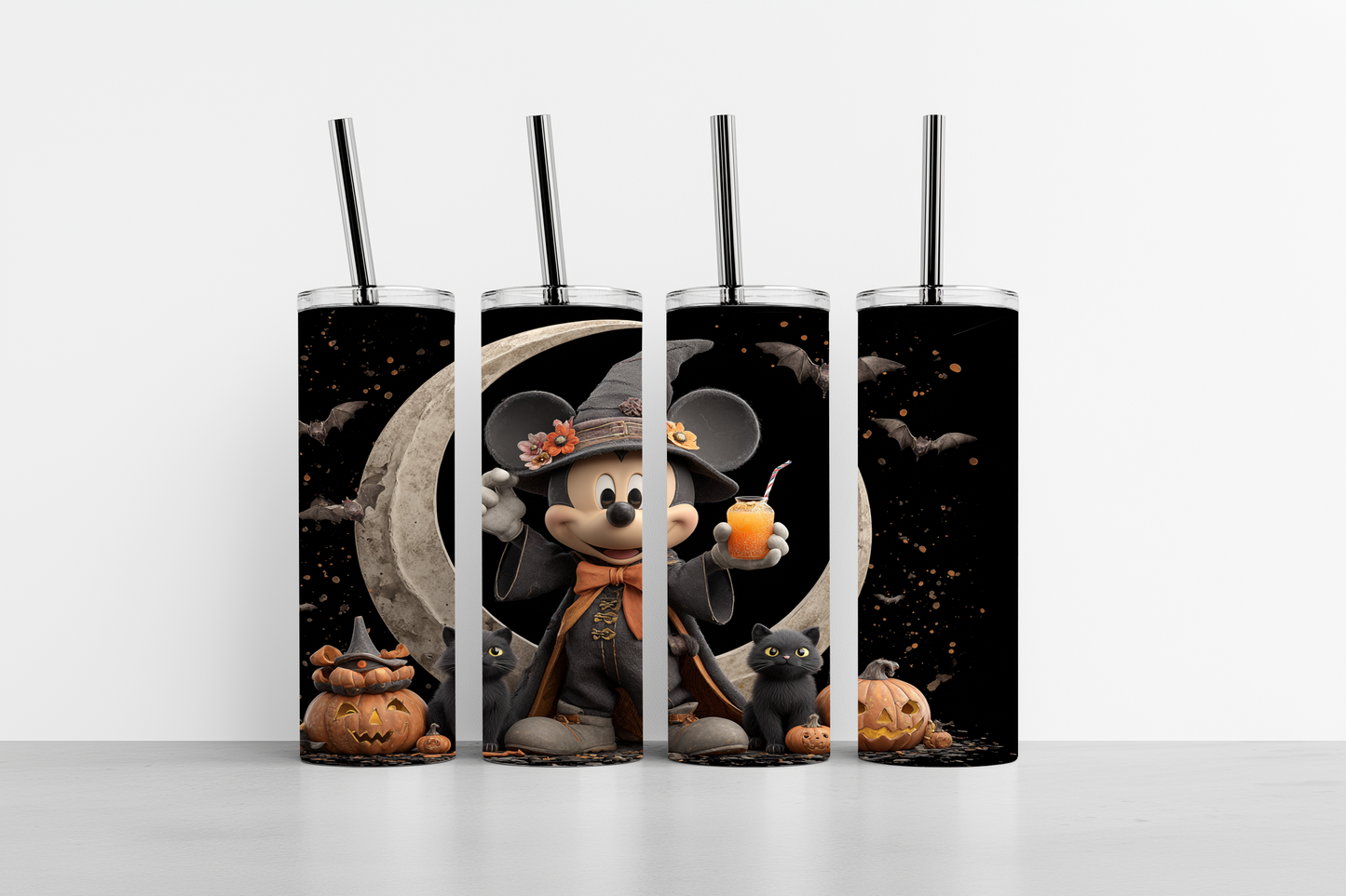 Cute black mouse 20oz skinny tumbler