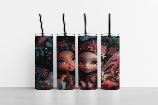 Floral Fairies 02 20oz skinny tumbler
