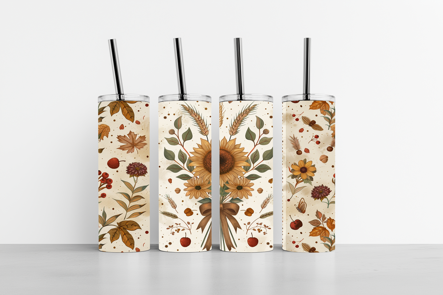 Gobelet isotherme 20 oz « Harvest Sunflower Bouquet Train »