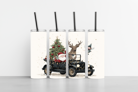 Rudolph's Vintage Christmas Drive 20oz skinny tumbler